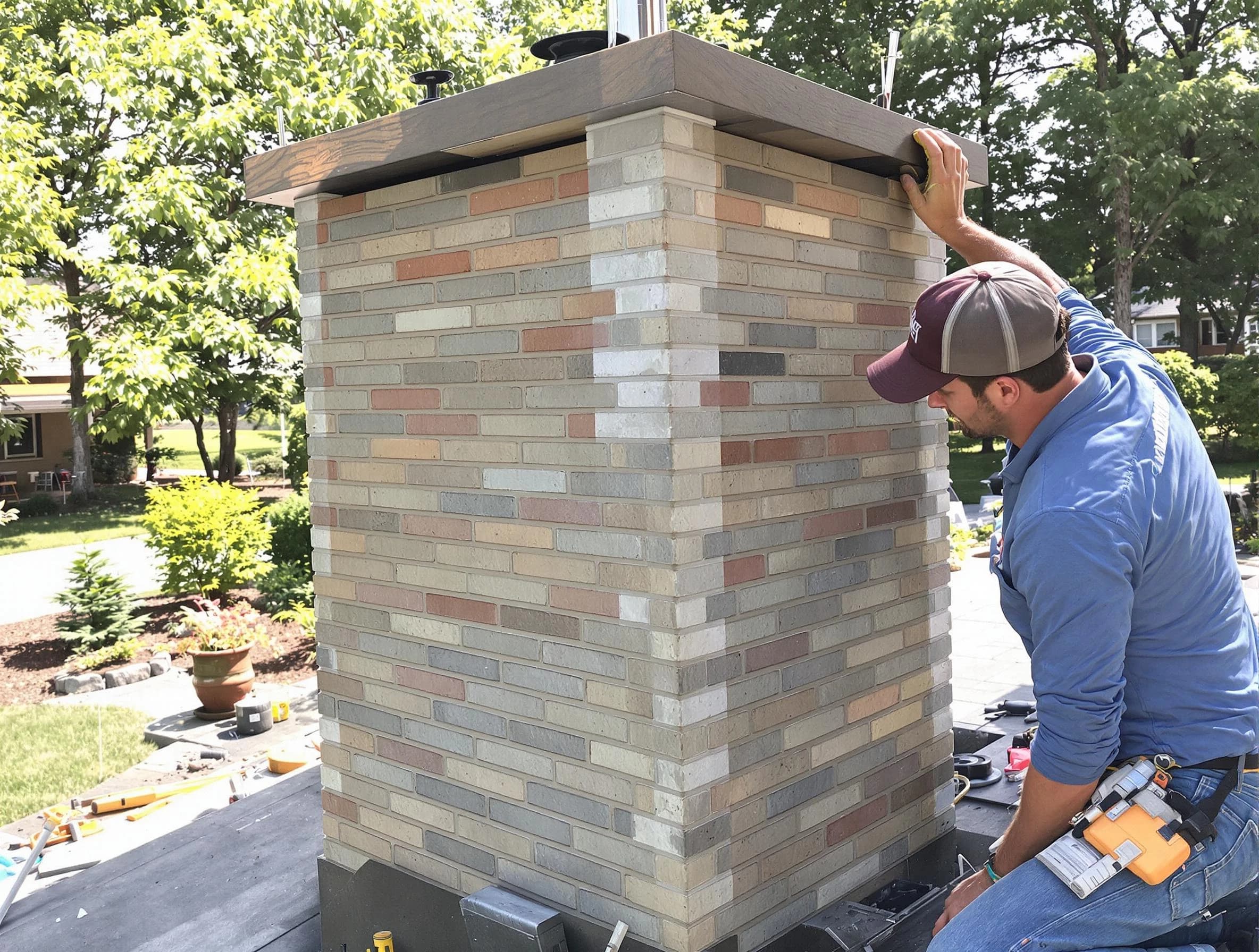 Cottonwood Heights Chimney Sweep completing a modern chimney remodel in Cottonwood Heights, UT