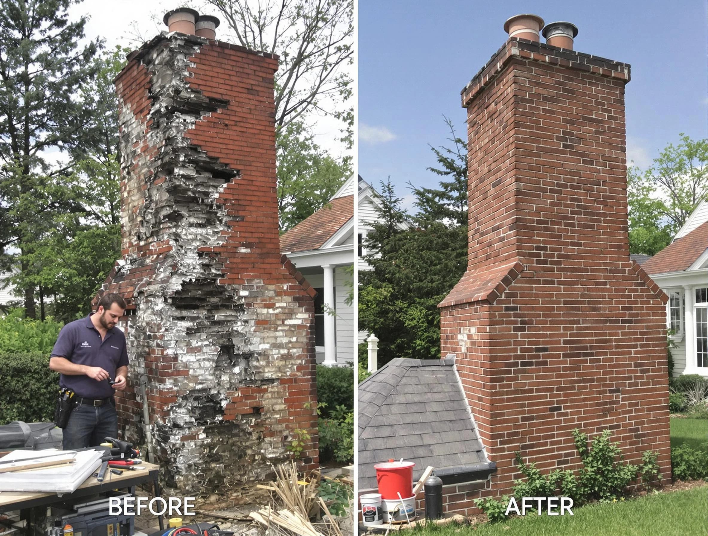 Cottonwood Heights Chimney Sweep performing a full chimney restoration in Cottonwood Heights, UT