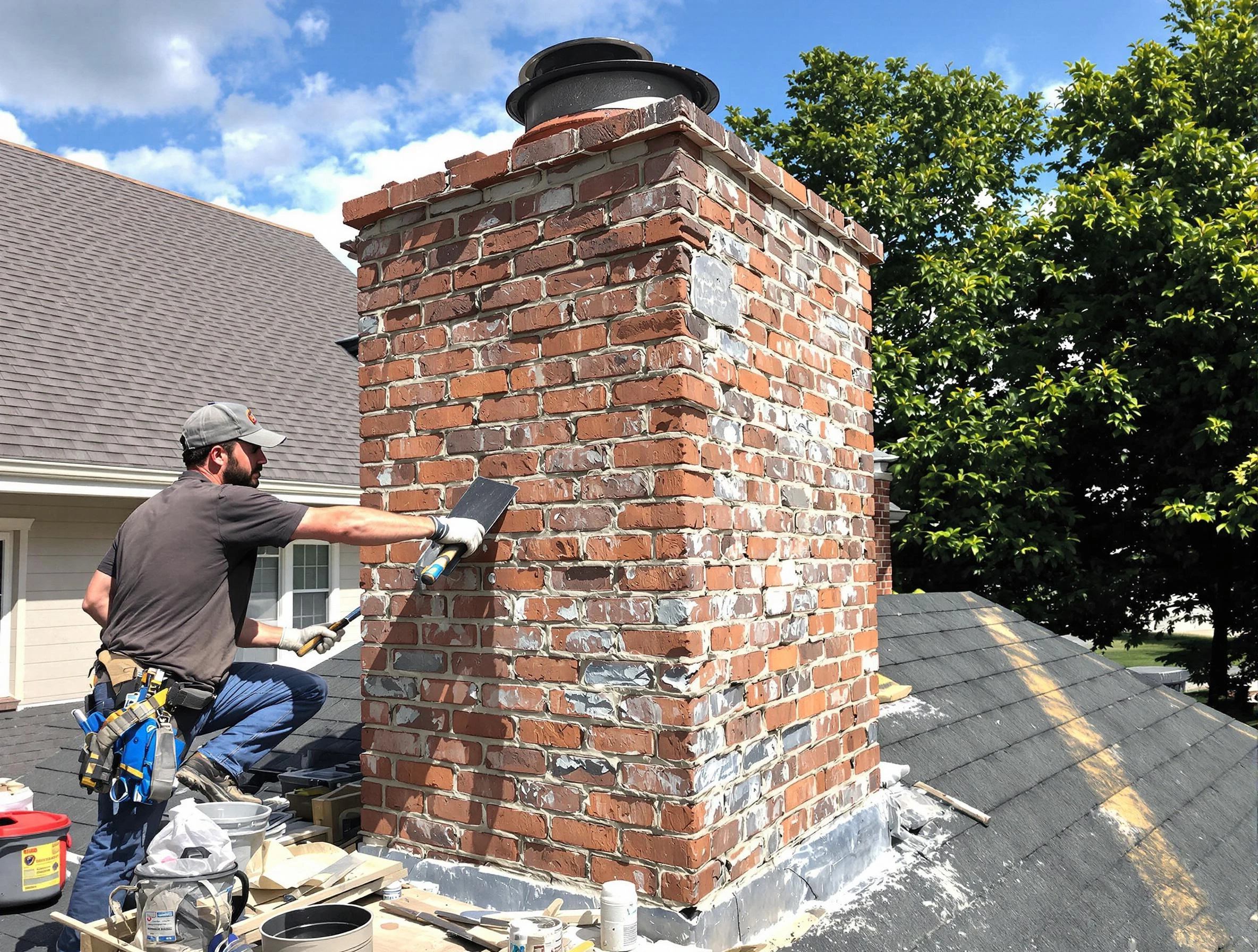 Completed chimney rebuild by Cottonwood Heights Chimney Sweep in Cottonwood Heights, UT