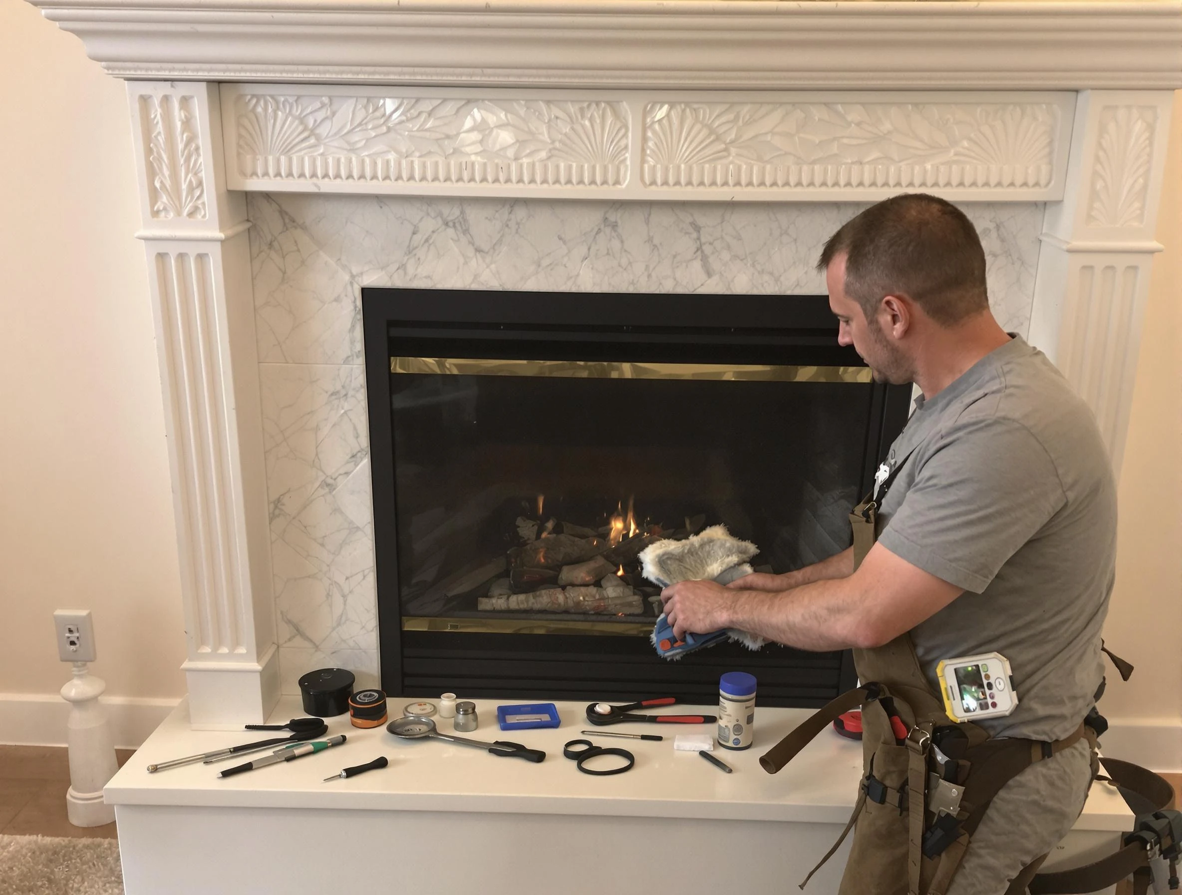 Cottonwood Heights Chimney Sweep performing fireplace maintenance in Cottonwood Heights, UT