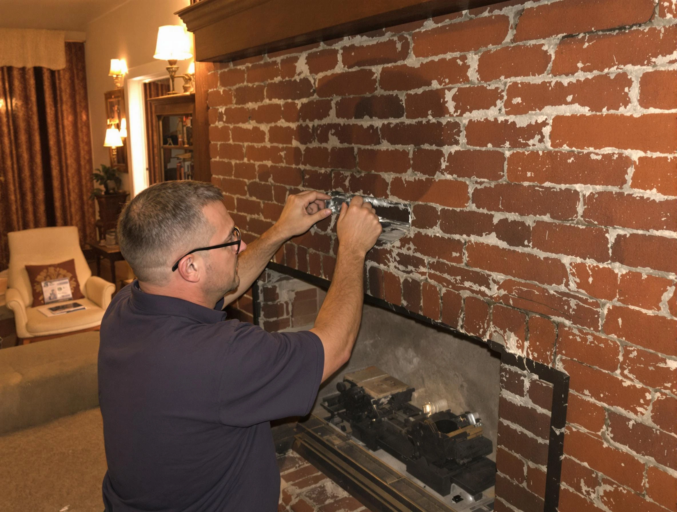 Cottonwood Heights Chimney Sweep expert fixing a fireplace in Cottonwood Heights, UT